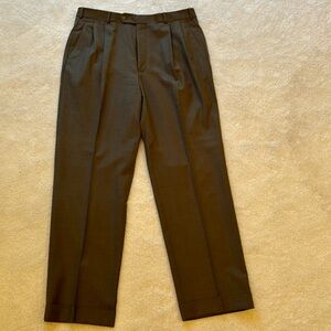 Classic taupe/brown men’s wool trousers.